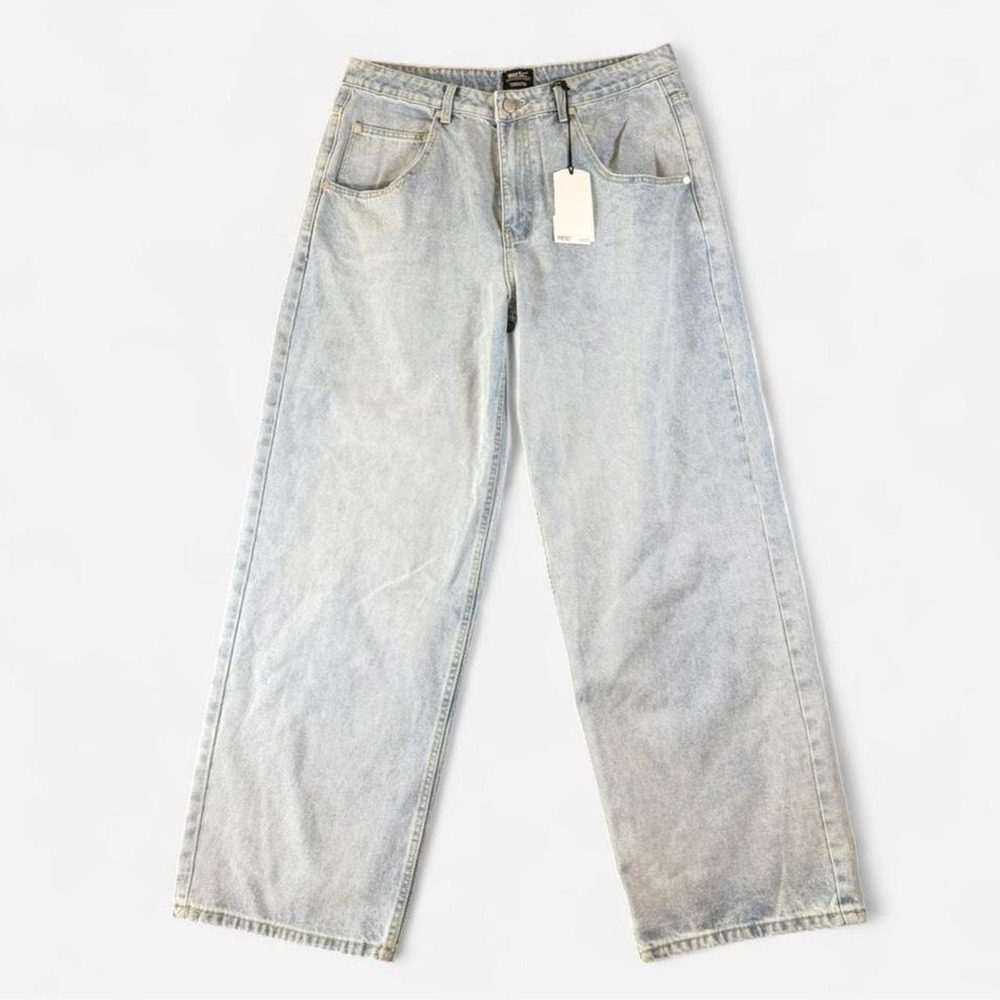 WESC Light Wash Jay Wide‎ Leg 5-Pocket Jeans 36x32 Y2K Style Hip Hop